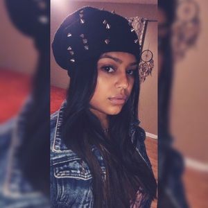 Black Spiked  knitted Winter Hat